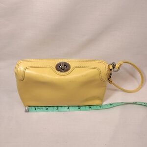 Vintage Coach Turn-Lock Wristlet - Pale Yellow